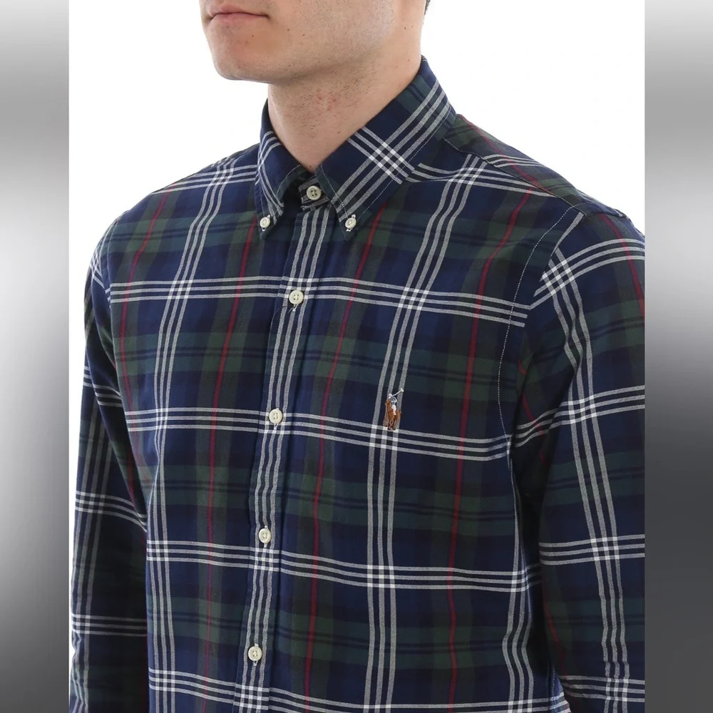 Ralph Lauren Plaid Cotton Button-Down Classic Fit Tartan Shirt Size XL NWOT